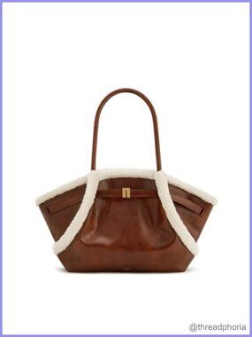 JW PEI Hana Medium Tote Bag Faux Fur Vegan Leather Satchel Shoulder Handbag